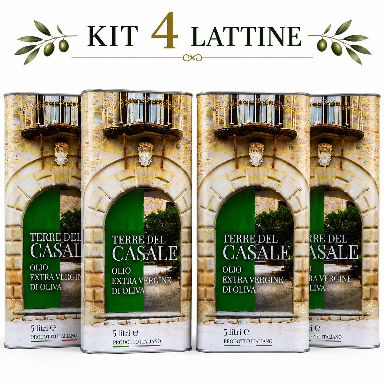 olio extravergine di oliva italiano Terre del Casale kit 4 lattine